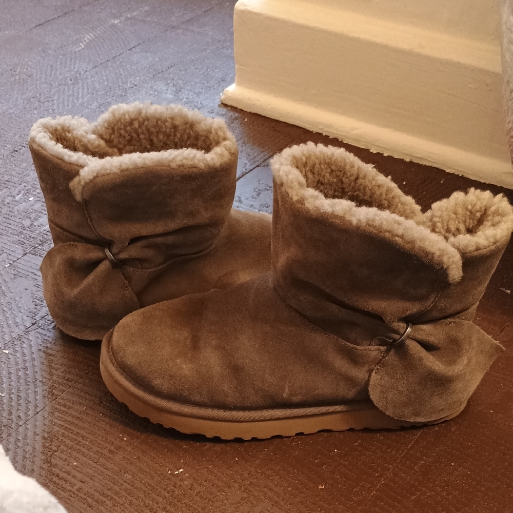 UGG Brown Ankle Boots with Cream Lining